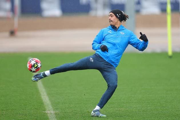 RB Leipzig Training Champions League Leipzig, 28 01 2025, RBL Training Center, UEFA Champions League, RB LEIPZIG Final training before tomorrows match at Sturm Graz , In the picture Yussuf Yurary Poulsen , For editorial use only Editorial use only ,
