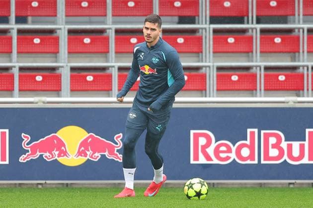 RB Leipzig Training Champions League Leipzig, 28 01 2025, RBL Training Center, UEFA Champions League, RB LEIPZIG Final training before tomorrows match at Sturm Graz , In the picture Andre Silva , For editorial use only Editorial use only ,
