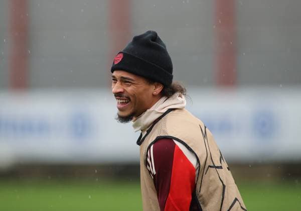 Munich, Germany, January 28, 2025 Football, Men, Season 2024 2025, FC Bayern Munich, Final training, Training, Champions League Leroy Sane FC Bayern Munich must laugh out loud, Head, Upper body