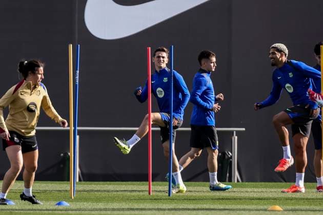 January 28, 2025, Sant Joan Despi, Barcelona, SPAIN: Pablo Martin Gavira Gavi during the training day of FC Barcelona, Barca ahead UEFA Champions League, football match against Atalanta BC at Ciudad Esportiva Joan Gamper on January 28, 2025 in Sant Joan Despi, Barcelona, Spain. Sant Joan Despi SPAIN - ZUMAa181 20250128_zaa_a181_006 Copyright: xJavierxBorregox
