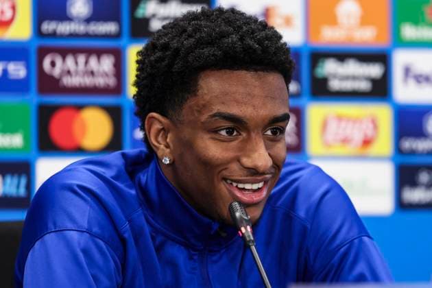 January 28, 2025, Sant Joan Despi, Barcelona, SPAIN: Alejandro Balde attends his press conference, PK, Pressekonferenz during the training day of FC Barcelona, Barca ahead the UEFA Champions League, football match against Atalanta BC at Ciudad Esportiva Joan Gamper on January 28, 2025 in Sant Joan Despi, Barcelona, Spain. Sant Joan Despi SPAIN - ZUMAa181 20250128_zaa_a181_047 Copyright: xJavierxBorregox