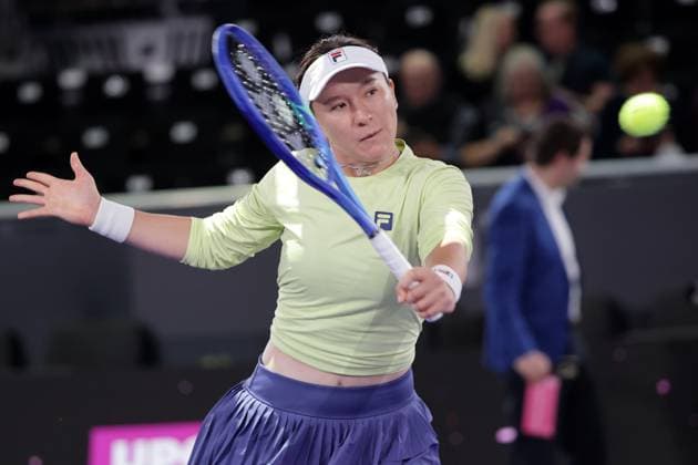 TENNIS - WTA, Tennis Damen Upper Austria Ladies Linz LINZ,AUSTRIA,28.JAN.25 - TENNIS - WTA Tour, Upper Austria Ladies Linz. Image shows Lulu Sun (NZL).  GEPAxpictures xWalterxLuger
