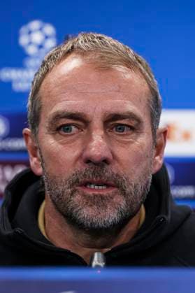 January 28, 2025, Sant Joan Despi, Barcelona, SPAIN: Hansi Flick, head coach of FC Barcelona, Barca attends his press conference, PK, Pressekonferenz during the training day of FC Barcelona ahead the UEFA Champions League, football match against Atalanta BC at Ciudad Esportiva Joan Gamper on January 28, 2025 in Sant Joan Despi, Barcelona, Spain. Sant Joan Despi SPAIN - ZUMAa181 20250128_zaa_a181_073 Copyright: xJavierxBorregox