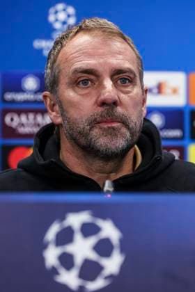 January 28, 2025, Sant Joan Despi, Barcelona, SPAIN: Hansi Flick, head coach of FC Barcelona, Barca attends his press conference, PK, Pressekonferenz during the training day of FC Barcelona ahead the UEFA Champions League, football match against Atalanta BC at Ciudad Esportiva Joan Gamper on January 28, 2025 in Sant Joan Despi, Barcelona, Spain. Sant Joan Despi SPAIN - ZUMAa181 20250128_zaa_a181_074 Copyright: xJavierxBorregox