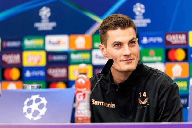 UEFA Champions League Press Conference Bayer 04 Leverkusen, 28 01 2025 Patrick Schick Bayer 04 Leverkusen, 14 smiles, grins during the press conference UEFA Champions League Press Conference Bayer 04 Leverkusen before the match against Sparta Prague BayArena, Leverkusen on 28 01 2025 Copyright: xBEAUTIFULxSPORTS Wunderlx