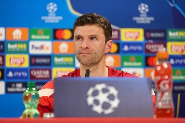 Thomas Mueller (FC Bayern Muenchen, 25) bei der Pressekonferenz, GER, Internationale Pressekonferenz, FC Bayern Muenchen, Fussball, UEFA Champions League, 8. Spieltag, Saison 2024 2025, 28.01.2025, GER, Internationale Pressekonferenz, FC Bayern Muenchen, Fussball, UEFA Champions League, 8. Spieltag, Saison 2024 2025, 28.01.2025 Muenchen Copyright: xEibner-Pressefoto JennixMaulx EP_JML