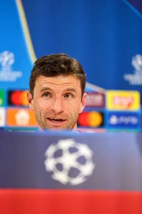Thomas Mueller (FC Bayern Muenchen, 25) bei der Pressekonferenz, GER, Internationale Pressekonferenz, FC Bayern Muenchen, Fussball, UEFA Champions League, 8. Spieltag, Saison 2024 2025, 28.01.2025, GER, Internationale Pressekonferenz, FC Bayern Muenchen, Fussball, UEFA Champions League, 8. Spieltag, Saison 2024 2025, 28.01.2025 Muenchen Copyright: xEibner-Pressefoto JennixMaulx EP_JML