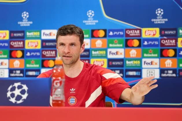 Thomas Mueller (FC Bayern Muenchen, 25) bei der Pressekonferenz, GER, Internationale Pressekonferenz, FC Bayern Muenchen, Fussball, UEFA Champions League, 8. Spieltag, Saison 2024 2025, 28.01.2025, GER, Internationale Pressekonferenz, FC Bayern Muenchen, Fussball, UEFA Champions League, 8. Spieltag, Saison 2024 2025, 28.01.2025 Muenchen Copyright: xEibner-Pressefoto JennixMaulx EP_JML