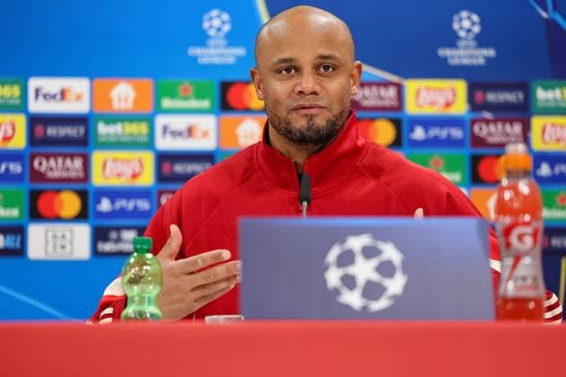 Vincent Kompany FC Bayern Muenchen, Head coach at the press conference, GER, International press conference, FC Bayern Muenchen, Football, UEFA Champions League, Matchday 8, 2024 2025 season, 28 01 2025, GER, International press conference, FC Bayern Muenchen, Football, UEFA Champions League, Matchday 8, 2024 2025 season, 28 01 2025 Muenchen Copyright: xEibner-Pressefoto JennixMaulx EP_JML