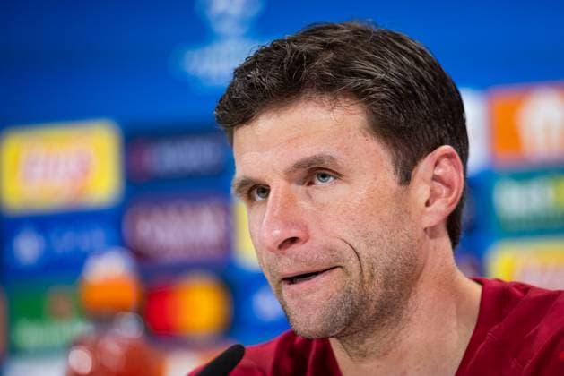 BAYERN MUNICH press conference, PK, Pressekonferenz Thomas Muller of Bayern speaks during the press conference ahead of UEFA Champions League, league stage match between FC Bayern Munich and SK Slovan Bratislava. Munich, Germany, January 28, 2025. Copyright: xx 080A6228