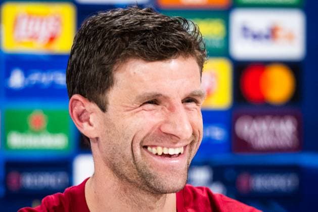 BAYERN MUNICH press conference, PK, Pressekonferenz Thomas Muller of Bayern speaks during the press conference ahead of UEFA Champions League, league stage match between FC Bayern Munich and SK Slovan Bratislava. Munich, Germany, January 28, 2025. Copyright: xx 080A6624
