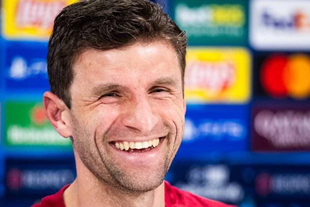 Sport Bilder des Tages BAYERN MUNICH press conference, PK, Pressekonferenz Thomas Muller of Bayern speaks during the press conference ahead of UEFA Champions League, league stage match between FC Bayern Munich and SK Slovan Bratislava. Munich, Germany, January 28, 2025. Copyright: xx 080A6629