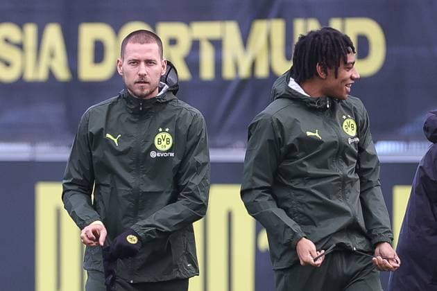 28 01 2025, Final training session for the UEFA Champions League match between Borussia Dortmund and Shakhtar Donetsk, f l Waldemar Anton Borussia Dortmund , Filipo Mane Borussia Dortmund , Dortmund training ground Borussia Dortmund NRW Germany xRHR PHOTO DEx Copyright: DennisxEwert RHR-FOTOx RHR-FOTO DE