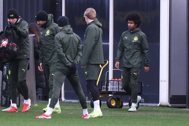 28 01 2025, Final training session for the UEFA Champions League match between Borussia Dortmund and Shakhtar Donetsk, Karim Adeyemi Borussia Dortmund , Dortmund Training ground Borussia Dortmund NRW Germany xRHR PHOTO DEx Copyright: DennisxEwert RHR-FOTOx RHR-FOTO DE