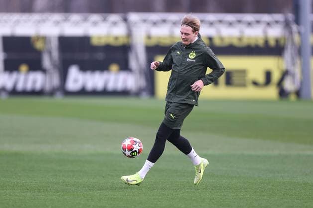 28 01 2025, Final training session for the UEFA Champions League match between Borussia Dortmund and Shakhtar Donetsk, Julian Brandt Borussia Dortmund , Dortmund Training ground Borussia Dortmund NRW Germany xRHR PHOTO ENx Copyright: DennisxEwert RHR-FOTOx RHR-FOTO DE