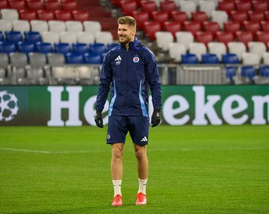 Alen Mustafic SK Slovan Bratislava, 20 , GER, Final training, SK Slovan Bratislava, Football, UEFA Champions League, Matchday 8, Season 2024 2025, 28 01 2025, GER, Final training, SK Slovan Bratislava, Football, UEFA Champions League, Matchday 8, Season 2024 2025, 28 01 2025 Munich Copyright: xEibner-Pressefoto JennixMaulx EP_JML