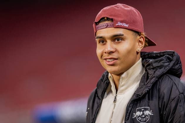 SOCCER - UEFA CL, Sturm vs RB Leipzig KLAGENFURT,AUSTRIA,28.JAN.25 - SOCCER - UEFA Champions League, SK Sturm Graz vs RasenBallsport Leipzig, preview, walk around RB Leipzig. Image shows Antonio Nusa (RB Leipzig).  GEPAxpictures xMatthiasxTrinkl
