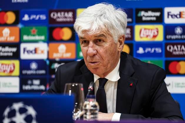 January 28, 2025, Barcelona, Barcelona, SPAIN: Gian Piero Gasperini, head coach attends his press conference, PK, Pressekonferenz during the training day of Atalanta BC ahead the UEFA Champions League, football match against Atalanta BC at Estadi Olimpic Lluis Companys on January 28, 2025 in Barcelona, Spain. Barcelona SPAIN - ZUMAa181 20250128_zaa_a181_084 Copyright: xJavierxBorregox