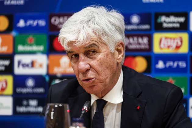 January 28, 2025, Barcelona, Barcelona, SPAIN: Gian Piero Gasperini, head coach attends his press conference, PK, Pressekonferenz during the training day of Atalanta BC ahead the UEFA Champions League, football match against Atalanta BC at Estadi Olimpic Lluis Companys on January 28, 2025 in Barcelona, Spain. Barcelona SPAIN - ZUMAa181 20250128_zaa_a181_085 Copyright: xJavierxBorregox