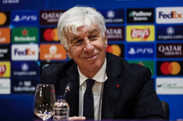 January 28, 2025, Barcelona, Barcelona, SPAIN: Gian Piero Gasperini, head coach attends his press conference, PK, Pressekonferenz during the training day of Atalanta BC ahead the UEFA Champions League, football match against Atalanta BC at Estadi Olimpic Lluis Companys on January 28, 2025 in Barcelona, Spain. Barcelona SPAIN - ZUMAa181 20250128_zaa_a181_097 Copyright: xJavierxBorregox