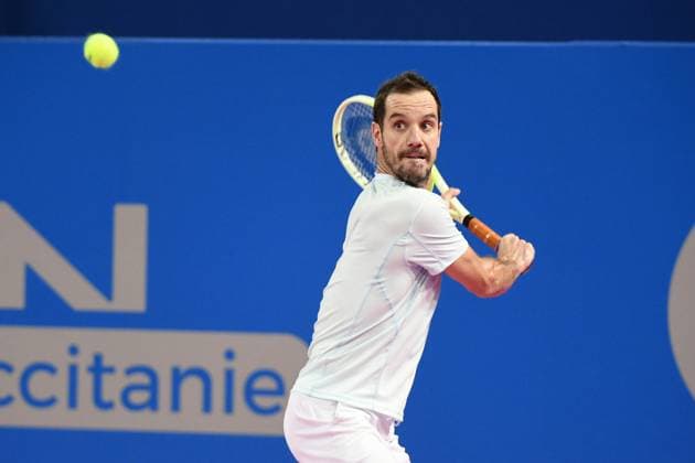 TENNIS : Open Sud de France ATP, Tennis Herren 250 - 28 01 2025 MONTPELLIER, FRANCE - JANVIER 28 : Adrian MANNARINO (FRA) vs. Richard GASQUET (FRA) lors du tournoi Open Sud de France ATP 250 a Montpellier le 29 janvier 2025. MontpellierFrance  Copyright: xValentinaxClaretx