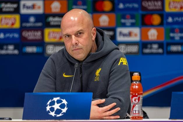 Football - UEFA Champions League - League Phase - PSV Eindhoven v Liverpool FC - MD-1 EINDHOVEN, NETHERLANDS - Tuesday, January 28, 2025: Liverpool s head coach Arne Slot during a press conference, PK, Pressekonferenz at Philips Stadium ahead of the UEFA Champions League Matchday 8 game between PSV Eindhoven and Liverpool FC. (Photo by David Rawcliffe Propaganda) EINDHOVEN Philips Stadium NORTH BRABANT NETHERLANDS  Copyright: xDavidxRawcliffex P2025-01-28-PSV_Liverpool_MD-1-30