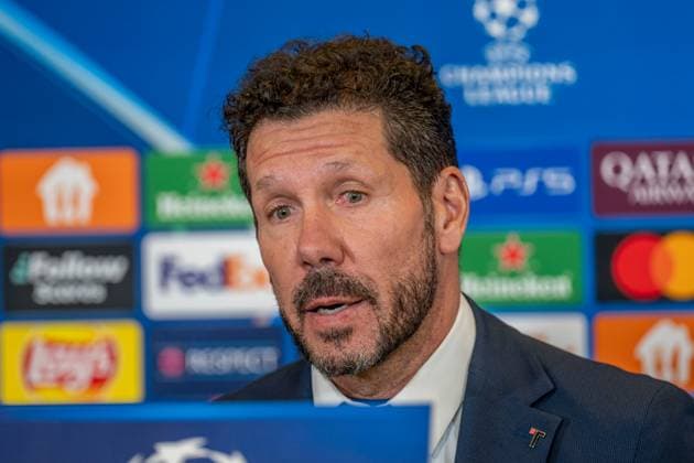 SOCCER - UEFA CL, RBS vs Atletico SALZBURG,AUSTRIA,28.JAN.25 - SOCCER - UEFA Champions League, Red Bull Salzburg vs Atletico Madrid, preview, press conference, PK, Pressekonferenz Atletico. Image shows head coach Diego Simeone (Atletico).  GEPAxpictures xWolfgangxKofler