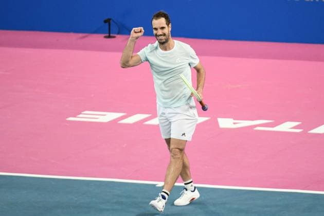 TENNIS : Open Sud de France ATP, Tennis Herren 250 - 28 01 2025 MONTPELLIER, FRANCE - JANVIER 28 : Joie GASQUET, victoire sur Adrian MANNARINO (FRA) lors du tournoi Open Sud de France ATP 250 a Montpellier le 29 janvier 2025. MontpellierFrance  Copyright: xValentinaxClaretx