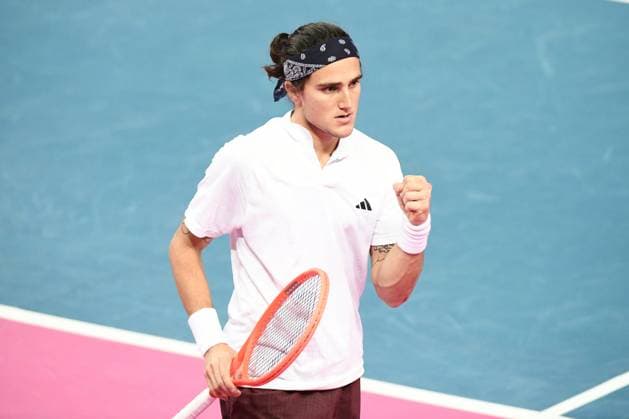 TENNIS : Open Sud de France ATP, Tennis Herren 250 - 28 01 2025 MONTPELLIER, FRANCE - JANVIER 28 : Mattia BELLUCCI (ITA) vs. Lucas POUILLE (FRA) lors du tournoi Open Sud de France ATP 250 a Montpellier le 29 janvier 2025. France  Copyright: xValentinaxClaretx