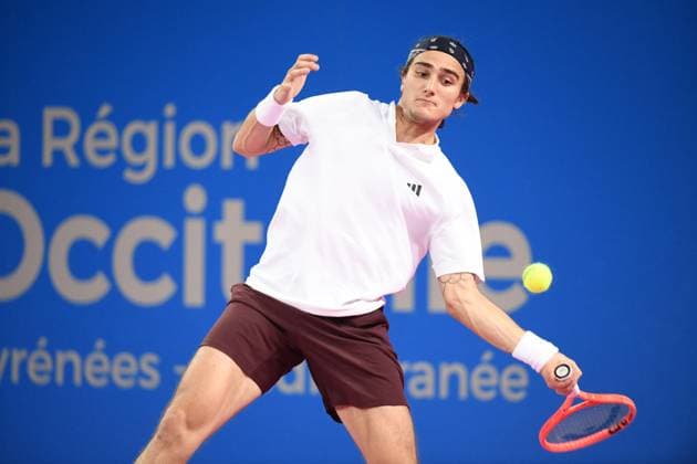 TENNIS : Open Sud de France ATP, Tennis Herren 250 - 28 01 2025 MONTPELLIER, FRANCE - JANVIER 28 : Mattia BELLUCCI (ITA) vs. Lucas POUILLE (FRA) lors du tournoi Open Sud de France ATP 250 a Montpellier le 29 janvier 2025. France  Copyright: xValentinaxClaretx