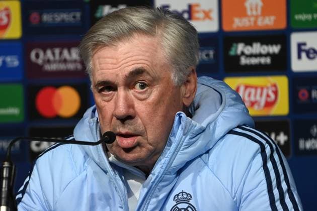 STADE BRESTOIS REAL MADRID PHOTOPQR LE TELEGRAMME NICOLAS CREACH ; ; 28 01 2025 ; Football Stade du Roudourou à Guingamp Ligue des champions 28 janvier 2025 Stade Brestois Real Madrid la conférence de presse d’avant-match de Carlo Ancelotti Photos Nicolas Créach Guingamp; 01 28 2025; Champions League before match Stade Brestois Real Madrid; press conference, PK, Pressekonferenz France  Copyright: xPHOTOPQR LExTELEGRAMME MAXPPPxNICOLASxCREACHx 20250128TGB8081 20250128TGB8081