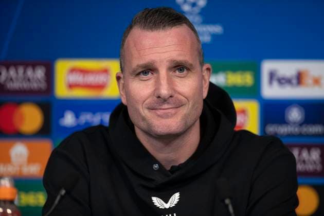 Club Brugge Training and press conference, PK, Pressekonferenz - UEFA Champions League 2024 25 League Phase MD8 Club Brugge manager Nicky Hayen attends Club Brugge s press conference at the Etihad Stadium in Manchester, on January 27, 2025, before their UEFA Champions League 2024 25 League Phase MD8 match against Manchester City on Tuesday, January 28, 2025. Manchester Manchester United, ManU Kingdom  Copyright: xMIxNewsx originalFilename:fletcher-clubbrug250128_np7uJ.jpg