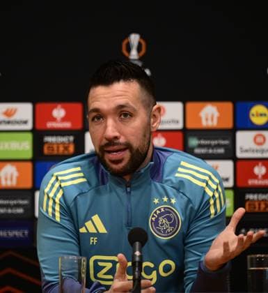 AMSTERDAM - Coach Francesco Farioli of Ajax during the MD-1 press conference, PK, Pressekonferenz ahead of the match against Galatasaray at the Johan Cruijff ArenA on Jan. 29, 2025 in Amsterdam, Netherlands. ANP OLAF KRAAK UEFA Europa Europa League 2024 25 xVIxANPxSportx xxANPxIVx 518627805 originalFilename: 518627805.jpg