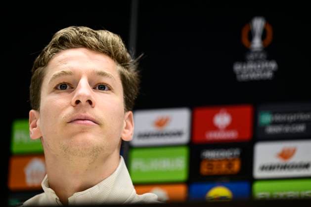 RSC Anderlecht v Hoffenheim - UEFA Europa League Media Activities 29 01 2025 ANDERLECHT, BELGIUM - JANUARY 29 : Verschaeren Yari midfielder of RSC Anderlecht talking to the press during a press conference, PK, Pressekonferenz ahead of the UEFA Europa League 2024 25 League Phase MD8 match between RSC Anderlecht and Hoffenheim on January 29, 2025 in Anderlecht, Belgium, 29 01 2025 Anderlecht Belgium  Copyright: xPeterxDexVoechtx