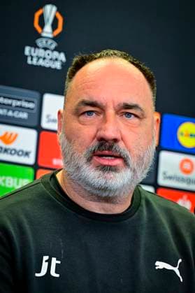 Head coach Jindrich Trpisovsky attends a press conference, PK, Pressekonferenz of SK Slavia Praha club before UEFA Europa League last 8th round match SK Slavia Praha vs Malmo FF, in Prague, Czech Republic, on January 29, 2025. (CTKxPhoto VitxSimanek) CTKPhotoP2025012905200  CTKPhotoP2025012905200
