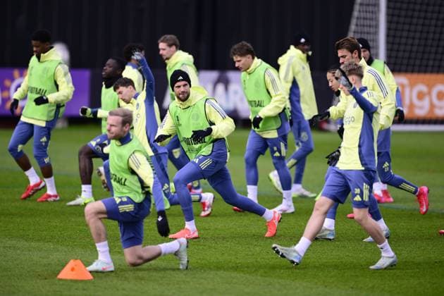 AMSTERDAM - Jordan Henderson of Ajax during MD-1 training ahead of the match against Galatasaray at the Johan Cruijff ArenA on Jan. 29, 2025 in Amsterdam, Netherlands. ANP OLAF CRACK UEFA Europa Europa League 2024 25 xVIxANPxSportx xxANPxIVx 518634277 originalFilename: 518634277.jpg