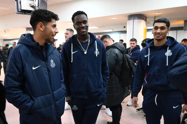Rangers FC v Royale Union Saint-Gilloise - UEFA Europa League Media Activities 29 01 2025 GLASGOW, SCOTLAND - JANUARY 29 : Mamadou Thierno Barry, Khalaili Anan midfielder of Royale Union Saint-Gilloise pictured during arrival at the airport prior the UEFA Europa League 2024 25 League Phase MD8 match between Rangers FC and Royale Union Saint-Gilloise on January 29, 2025 in Glasgow, Scotland, 29 01 2025 Glasgow Scotland  Copyright: xVincentxKalutx