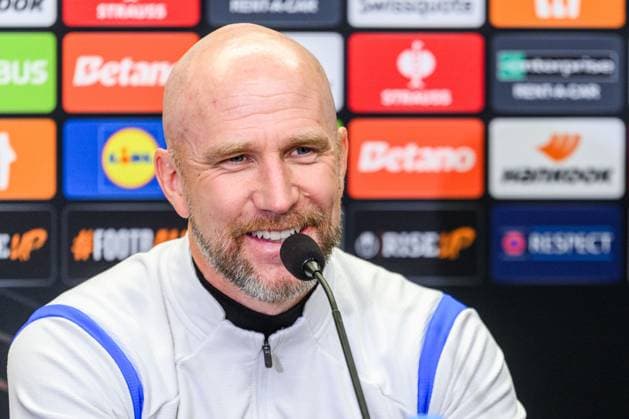 250129 Head coach Henrik Rydström of Malmö FF during a UEFA Europa League press conference on January 29, 2025 in Prague Photo Mathilda Ahlberg BILDBYRAN kod MA MA0777 fotboll football soccer fotball uefa europa league europa league presskonferens press conference malmö ff bbeng  Copyright: MATHILDAxAHLBERG BB250129MA031