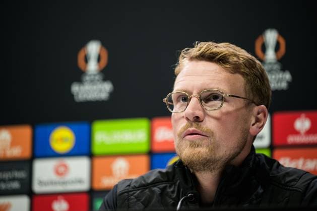 250129 Head coach Oscar Hiljemark of Elfsborg during a UEFA Europa League press conference, PK, Pressekonferenz on January 29, 2025 in London. Photo: Emma Wallskog BILDBYRAN COP 320 EW0476 fotboll football soccer fotball uefa europa league europa league presskonferens press conference elfsborg bbeng  Copyright: EMMAxWALLSKOG BB250129EW002
