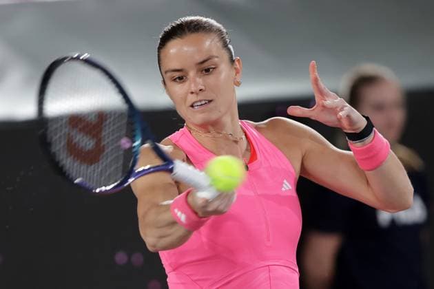 TENNIS - WTA, Tennis Damen Upper Austria Ladies Linz LINZ,AUSTRIA,29.JAN.25 - TENNIS - WTA Tour, Upper Austria Ladies Linz. Image shows Maria Sakkari (GRE).  GEPAxpictures xWalterxLuger