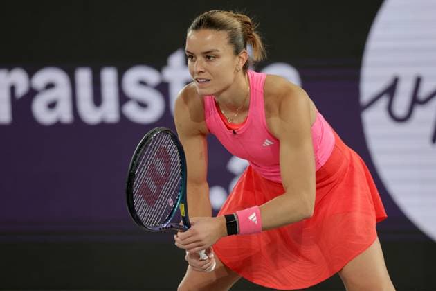 TENNIS - WTA, Tennis Damen Upper Austria Ladies Linz LINZ,AUSTRIA,29.JAN.25 - TENNIS - WTA Tour, Upper Austria Ladies Linz. Image shows Maria Sakkari (GRE).  GEPAxpictures xWalterxLuger