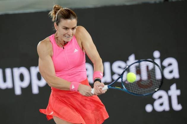 TENNIS - WTA, Tennis Damen Upper Austria Ladies Linz LINZ,AUSTRIA,29.JAN.25 - TENNIS - WTA Tour, Upper Austria Ladies Linz. Image shows Maria Sakkari (GRE).  GEPAxpictures xWalterxLuger