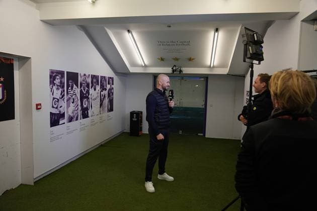 Europa League, RSC Anderlecht vs TSG 1899 Hoffenheim 29 01 2025, Lotto Park, Anderlecht, Europa League, RSC Anderlecht vs TSG 1899 Hoffenheim , in the picture press conference before the Europa League match Anderlecht vs Hoffenheim with coach Christian Ilzer Hoffenheim and Adam Hlozek Hoffenheim nordphotoxGmbHx xBratic nph00250