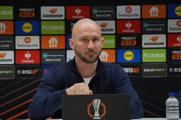 Europa League, RSC Anderlecht vs TSG 1899 Hoffenheim 29 01 2025, Lotto Park, Anderlecht, Europa League, RSC Anderlecht vs TSG 1899 Hoffenheim , in the picture press conference before the Europa League match Anderlecht vs Hoffenheim with coach Christian Ilzer Hoffenheim and Adam Hlozek Hoffenheim nordphotoxGmbHx xBratic nph00250