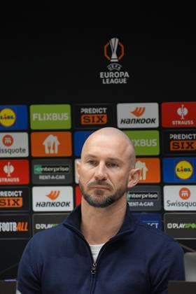 Europa League, RSC Anderlecht vs TSG 1899 Hoffenheim 29 01 2025, Lotto Park, Anderlecht, Europa League, RSC Anderlecht vs TSG 1899 Hoffenheim , in the picture press conference before the Europa League match Anderlecht vs Hoffenheim with coach Christian Ilzer Hoffenheim and Adam Hlozek Hoffenheim nordphotoxGmbHx xBratic nph00250