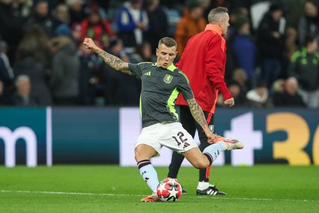 UEFA Champions League Matchday 8 of 8 Aston Villa v Celtic Lucas Digne of Aston Villa during the pre-game warmup ahead of the UEFA Champions League Matchday 8 of 8 Aston Villa vs Celtic at Villa Park, Birmingham, United Kingdom, 29th January 2025 (Photo by Gareth Evans News Images) Copyright: xGarethxEvans NewsxImagesx
