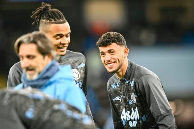 29th January 2025; Etihad Stadium, Manchester, England; UEFA Champions League Football, Manchester City versus Club Brugge; Matheus Nunes of Manchester City during the pre-match warm-up  ActionPlus12745076 GodfreyxPitt