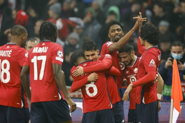 LILLE, 29-01-2025. Decathlon Arena Stade Pierre Mauroy. Football, UEFA Champions League season 2024 2025. Lille - Feyenoord. Lille celebrating 1-0. Lille player Osame Sahraoui scored during the match Borussia LOSC Lille - Feyenoord Lille - Feyenoord  x27612579x Copyright: