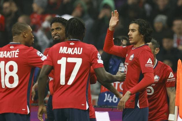 LILLE, 29-01-2025. Decathlon Arena Stade Pierre Mauroy. Football, UEFA Champions League season 2024 2025. Lille - Feyenoord. Lille celebrating 1-0. Lille player Osame Sahraoui scored during the match Borussia LOSC Lille - Feyenoord Lille - Feyenoord  x27612592x Copyright: