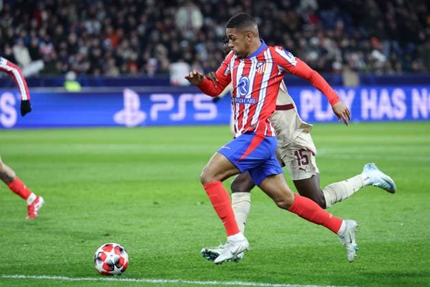 SOCCER - UEFA CL, RBS vs Atletico SALZBURG,AUSTRIA,29.JAN.25 - SOCCER - UEFA Champions League, Red Bull Salzburg vs Atletico Madrid. Image shows Samuel Lino (Atletico).  GEPAxpictures xDavidxGeieregger